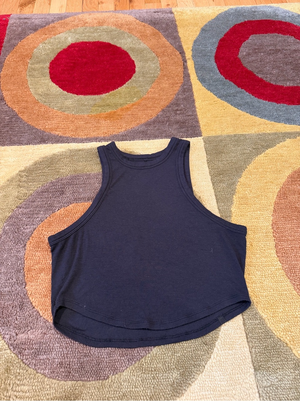 Lululemon Hold Tight Cropped Tank Top Black Ribbed Stretchy Size 6